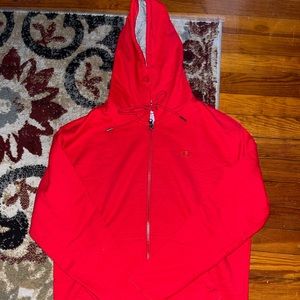 Red Champion Zip Up Hoodie